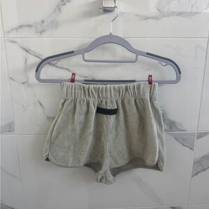 Fear of God Essentials velour beach short in Seafoam - size small